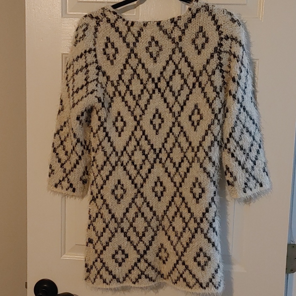 Eyelash Cardigan Women's Sz Small Creamy White And Black Cozy Soft By Outlander - Picture 5 of 7